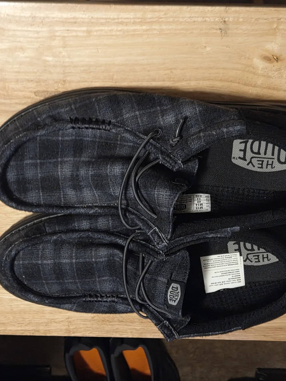 Hey Dude Men's Black Plaid Wally Casual Shoes